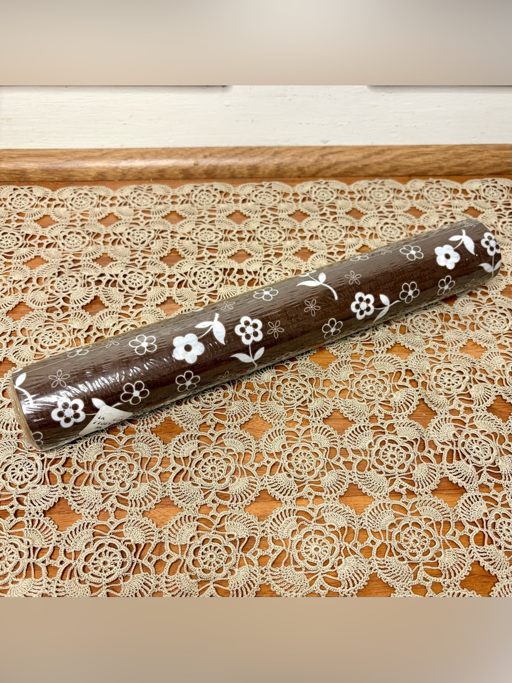 Vintage 80s Rubbermaid Groovy Retro Brown Floral Adhesive Shelf Liner New